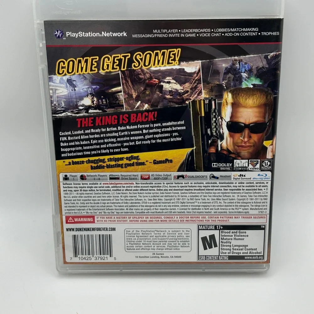 Duke Nukem Forever PlayStation 3‎ PS3 Game Used Complete - not teated